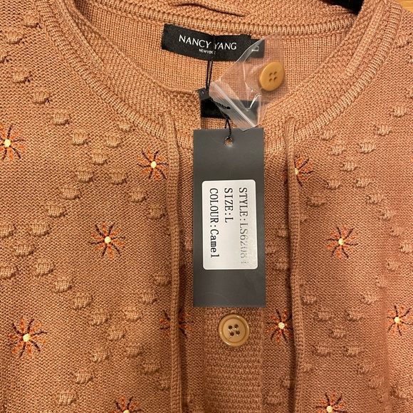Nancy Yang Cardigan Sweater-Camel-Size Large - Picture 4 of 12